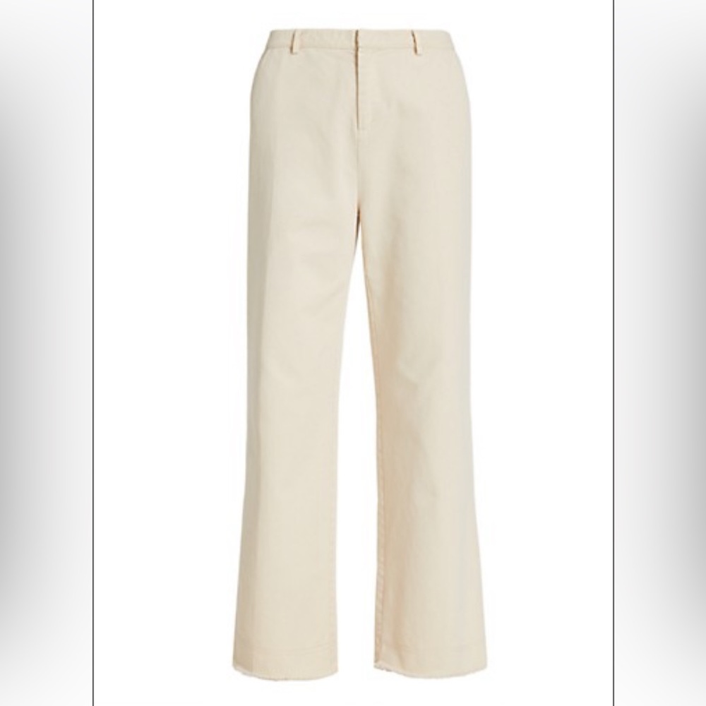 NWOT - ATM Wide Leg Cotton Twill Boyfriend Pants Off White - Size 0